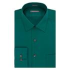 Men's Van Heusen Fitted Athletic Solid Lux Sateen No Iron Spread Collar Dress Shirt, Size: 18-34/35, Brt Green