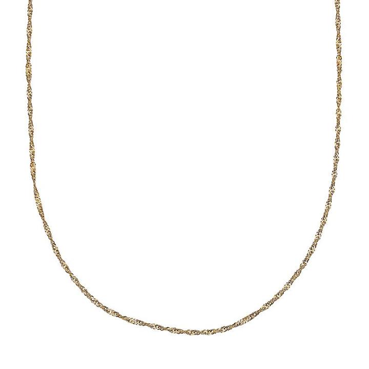 14k Gold Over Silver Singapore Chain Necklace - 20 In, Women's, Size: 20