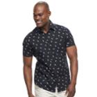 Men's Apt. 9&reg; Slim-fit Patterned Stretch Button-down Shirt, Size: Med Slim, Black