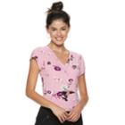 Juniors' Candie's&reg; Flutter Sleeve Floral Top, Teens, Size: Large, Pink