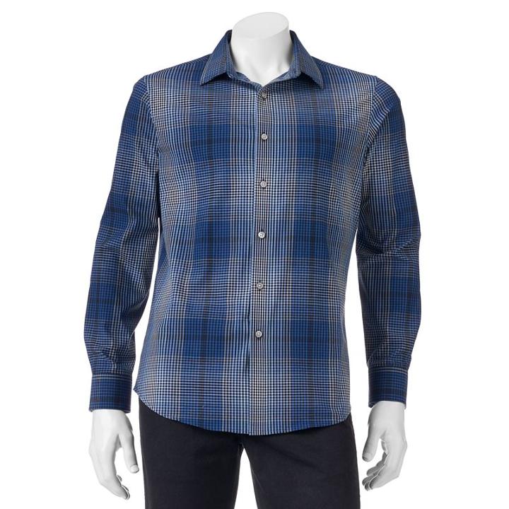 Men's Apt. 9&reg; Slim-fit Stretch Button-down Shirt, Size: Xxl Slim, Blue