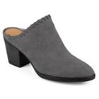 Journee Collection Gigi Women's Heeled Mules, Size: 6, Grey