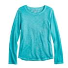 Girls 7-16 & Plus Size So&reg; Long Sleeve Core Tee, Size: 18 1/2, Med Blue