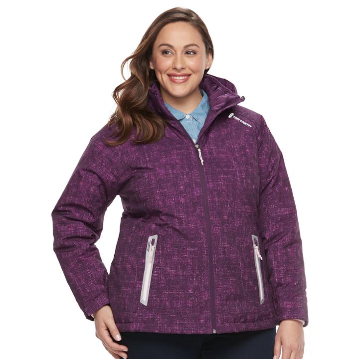 Plus Size Free Country Softshell Puffer Jacket, Women's, Size: 1xl, Drk Purple
