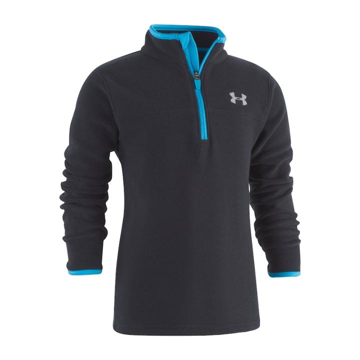 Boys 4-7 Under Armour 1/4-zip Pullover Fleece Top, Size: 5, Black