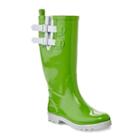 Henry Ferrera Black Stone Women's Water-resistant Rain Boots, Size: 10, Green