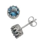 Sterling Silver London Blue Topaz Stud Earrings, Women's