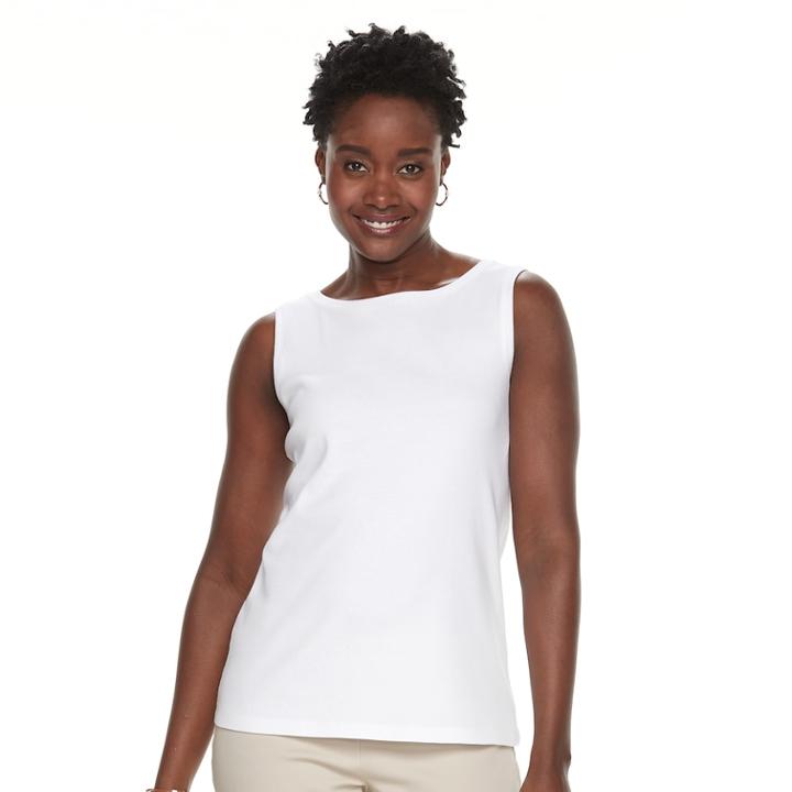 Women's Croft & Barrow&reg; Essential Tank, Size: Xl, White