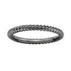 Stacks And Stones Ruthenium-plated Sterling Silver Twist Stack Ring, Women's, Size: 6, Black