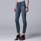 Women's Simply Vera Vera Wang Skinny Jeans, Size: 6 Short, Blue