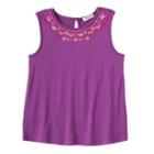Girls 4-6x Design 365 Embroidered Beaded Tank Top, Girl's, Size: 6, Purple Oth