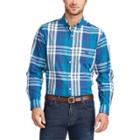 Big & Tall Chaps Regular-fit Plaid Stretch Button-down Shirt, Men's, Size: L Tall, Blue