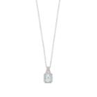 Sterling Silver Simulated Aquamarine Pendant & Lab-created White Zircon Pendant, Women's, Size: 18, Blue
