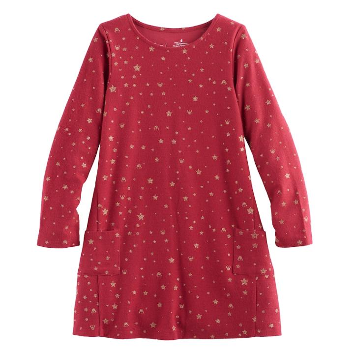 Disney's Minnie Mouse Girls 4-7 Pocket Swing Dress By Jumping Beans&reg;, Size: 6, Dark Red