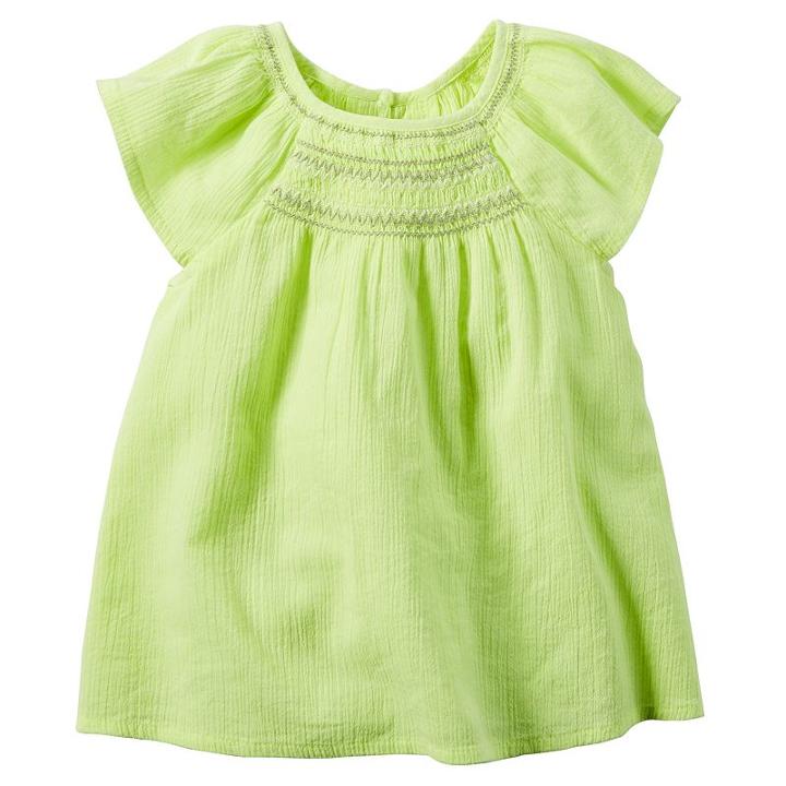 Girls 4-8 Carter's Embroidered Gauze Top, Size: 4, Yellow