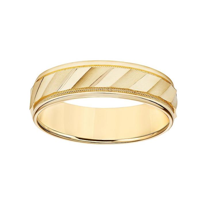 Simply Vera Vera Wang 14k Gold Men's Wedding Band, Size: 10