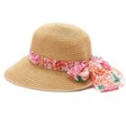 Dana Buchman Split-back Floral Floppy Hat, Women's, White Oth