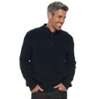 Men's Croft & Barrow&reg; Classic-fit Outdoor Waffle-weave Sweater, Size: Xxl, Blue (navy)