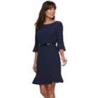 Women's Elle&trade; Flounce-hem Dress, Size: Xl, Blue (navy)