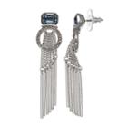 Simply Vera Vera Wang Stick Fringe Nickel Free Linear Drop Earrings, Women's, Blue