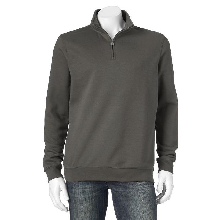 Big & Tall Croft & Barrow&reg; Classic-fit Fleece Quarter-zip Pullover, Men's, Size: 3xl Tall, Dark Grey