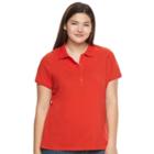 Juniors' Plus Size So&reg; Uniform Polo Top, Teens, Size: 1xl, Brt Red