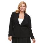 Plus Size Apt. 9&reg; Notch Collar Blazer, Women's, Size: 20 W, Black