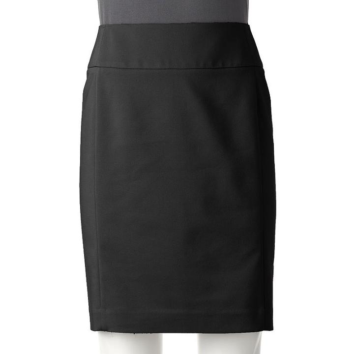 Petite Apt. 9&reg; Lucca Pencil Skirt, Women's, Size: 16 Petite, Black