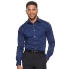 Men's Chaps Regular Fit Comfort Stretch Spread Collar Dress Shirt, Size: 17-34/35, Blue (navy)
