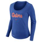 Women's Nike Florida Gators Slubbed Dri-fit Tee, Size: Large, Blue