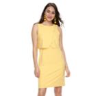 Women's Nina Leonard Popover Shift Dress, Size: Medium, Yellow