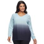 Plus Size Napa Valley Dip-dye Sweater, Women's, Size: 3xl, Blue (navy)