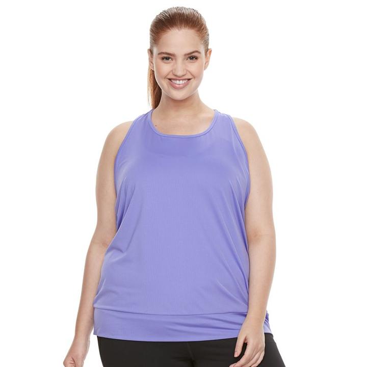 Plus Size Tek Gear&reg; Banded-bottom Performance Tank, Women's, Size: 1xl, Med Purple