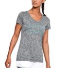 Women's Under Armour Tech V-neck Twist Graphic Tee, Size: Large, Black