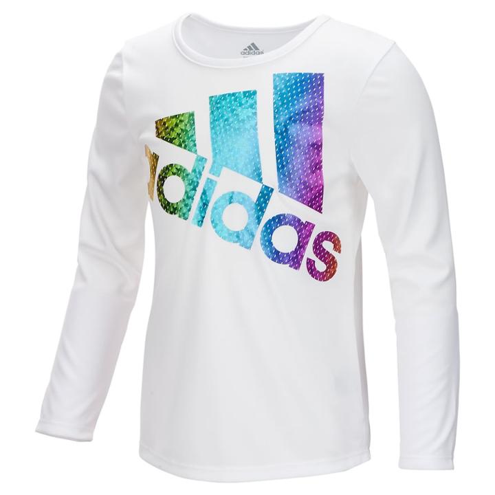 Girls 7-16 Adidas Long Sleeve Colors Ignite Tee, Size: Small, White