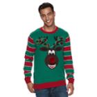 Men's Reindeer Ugly Christmas Sweater, Size: Medium, Dark Green