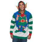 Men's Hooded Ugly Christmas Sweater, Size: Large, Green