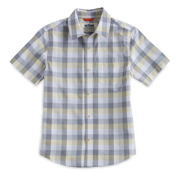 Boys 8-20 Urban Pipeline&reg; Max Wear Yard-dyed Button-front Shirt, Size: Medium, Yellow