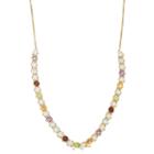 18k Gold Over Silver Gemstone Statement Necklace, Women's, Size: 26, White