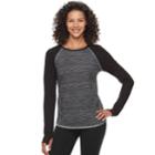 Women's Tek Gear&reg; Raglan Long Sleeve Tee, Size: Small, Black