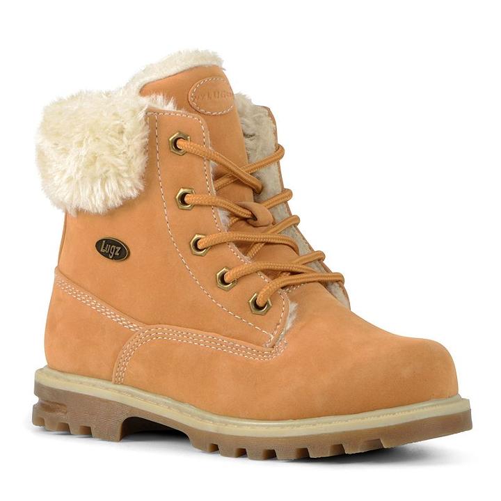 Lugz Empire Hi Faux-fur Preschool Kids' Water-resistant Boots, Kids Unisex, Size: 3, Beig/green (beig/khaki)