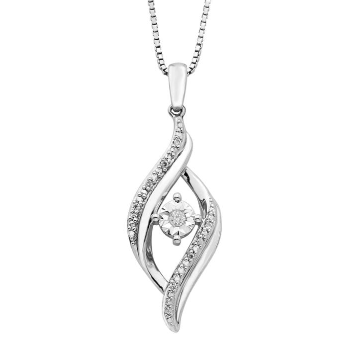 Sterling Silver Diamond Accent Bypass Pendant Necklace, Women's, Size: 18, White