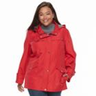 Plus Size D.e.t.a.i.l.s Radiance Hooded Lightweight Jacket, Women's, Size: 2xl, Red