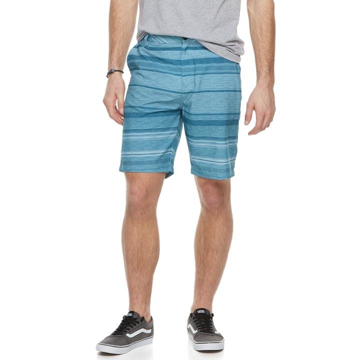 Men's Ocean Current Harbour Striped Shorts, Size: 33, Med Blue