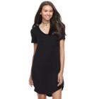 Juniors' So&reg; Short Sleeve T-shirt Dress, Teens, Size: Small, Black