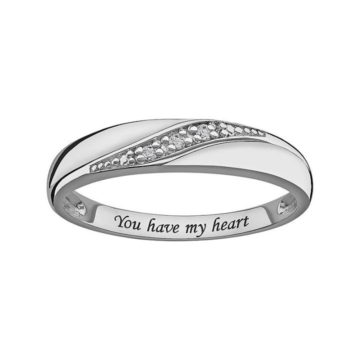 Sweet Sentiments Sterling Silver Diamond Accent Ring, Women's, Size: 9, White