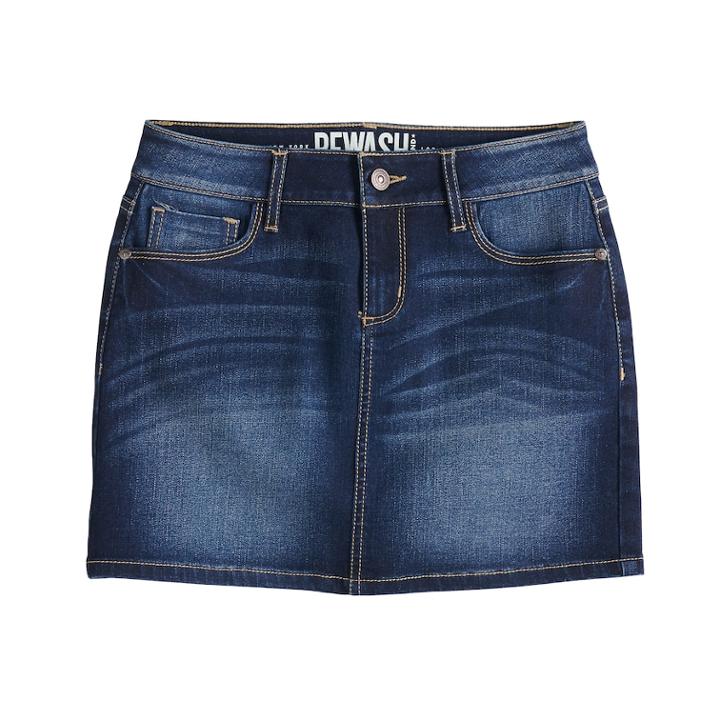 Girls 7-16 Rewash Denim Skirt, Size: 14, Blue