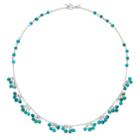 Sterling Silver Simulated Turquoise Bead Toggle Necklace, Women's, Green