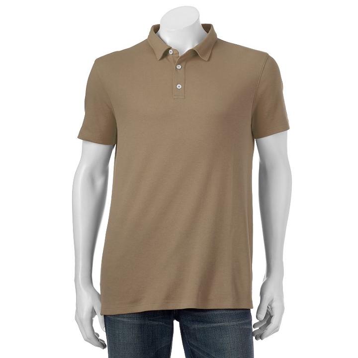 Big & Tall Apt. 9&reg; Solid Modern-fit Polo, Men's, Size: 3xl Tall, Med Brown