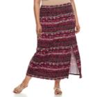 Plus Size Apt. 9&reg; Tummy Control Maxi Skirt, Women's, Size: 1xl, Dark Pink